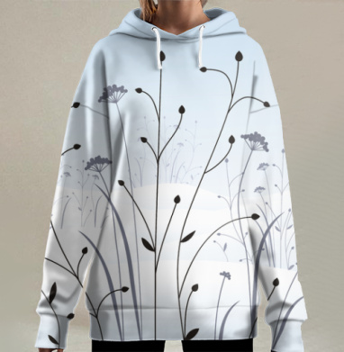 Гармония природы в минималистичных силуэтах, Hoodie Long Oversize 3D