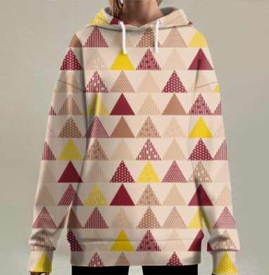 Текстурные треугольники, Hoodie Long Oversize 3D