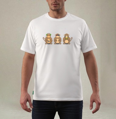 Three Сonsumer Monkey, Футболка мужская REGULAR белая