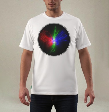 Мощный всплеск RGB цвета в динамике, Футболка мужская REGULAR белая