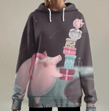 Ты - мой лучший подарок, Hoodie Long Oversize 3D