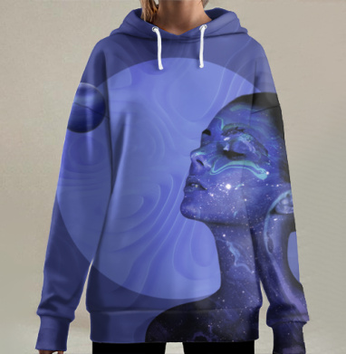 Космическое созерцание глубина внутреннего мира, Hoodie Long Oversize 3D