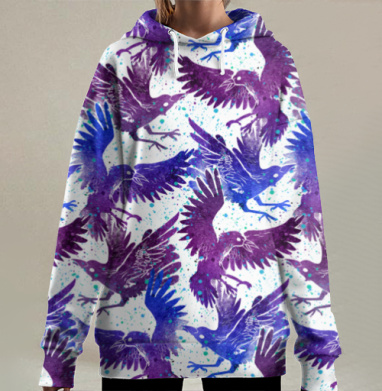 Вороны, Hoodie Long Oversize 3D