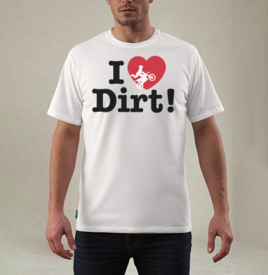 Футболка I ❤️ Dirt – страсть к мотокроссу и грязи, Футболка мужская REGULAR белая