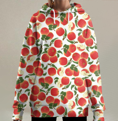 Яблочки душистые, Hoodie Long Oversize 3D