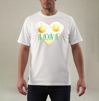 Декоративный постер LOVE с яйцами в форме сердца - Магазин футболок Candy-Mandy - Дизайнерские принты
