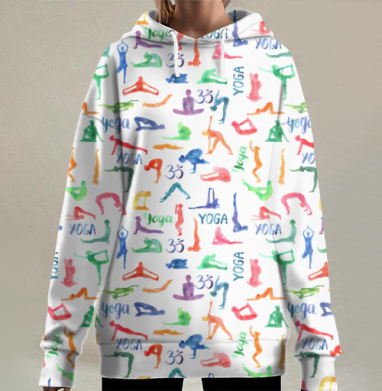 Занимайся йогой, Hoodie Long Oversize 3D