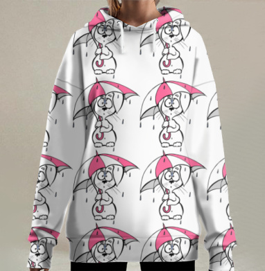 Зайчик попрыгайчик, Hoodie Long Oversize 3D