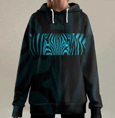 Зебра взгляд, Hoodie Long Oversize 3D