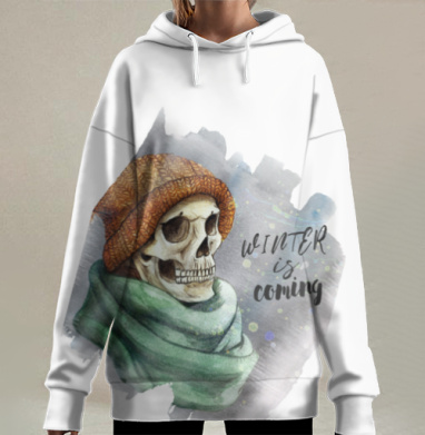 Зима лед Близко, Hoodie Long Oversize 3D