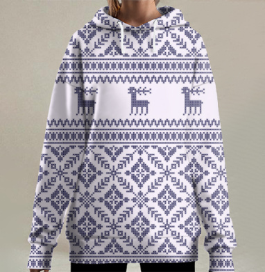 Зимний, Hoodie Long Oversize 3D