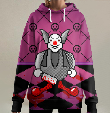 Злой клоун, Hoodie Long Oversize 3D