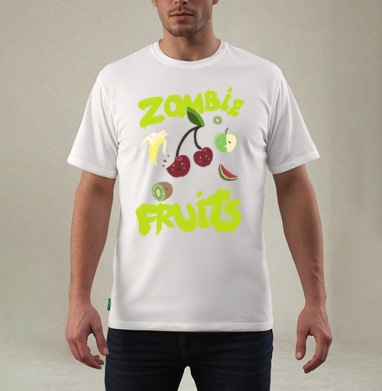 Неоновый принт Zombie Fruits с яркими фруктами - Магазин футболок blueberriepie - Дизайнерские принты