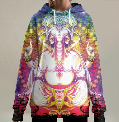 Ганеш, Hoodie Long Oversize 3D