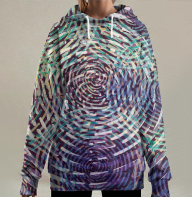 Узоры отпечатков пальцев: глубина личной идентичности, Hoodie Long Oversize 3D