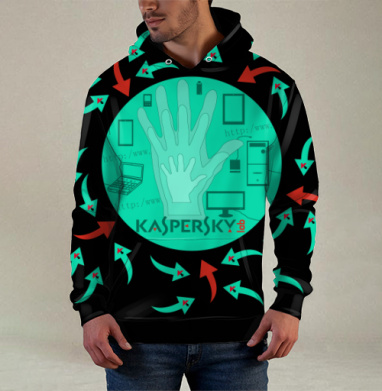 Многоуровневая цифровая защита Kaspersky, Худи / Мужская / С карманом / 3D