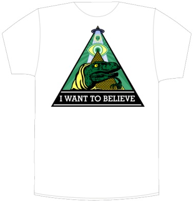 Велоцираптор Иллюминат с Надписью I WANT TO BELIEVE - Своя футболка белая A5 (15 x 20 см), страница 3