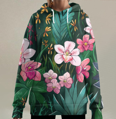 Сад орхидей, Hoodie Long Oversize 3D