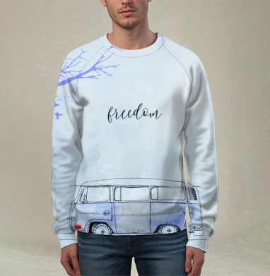 Синий автобус, Свитшот мужской 3D