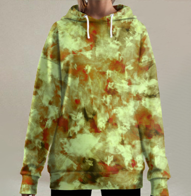 Абстрактный экспрессионизм: осенний вихрь цвета, Hoodie Long Oversize 3D