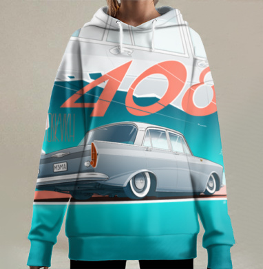Классический автомобиль Москва 408 с низкой посадкой МЗМА стилистика, Hoodie Long Oversize 3D