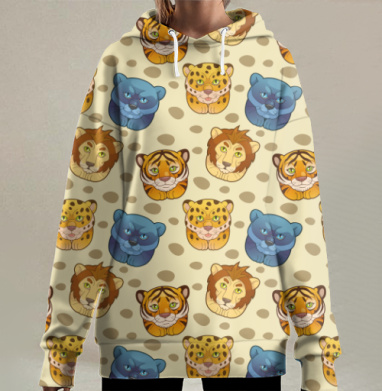 Дикие кошки, Hoodie Long Oversize 3D