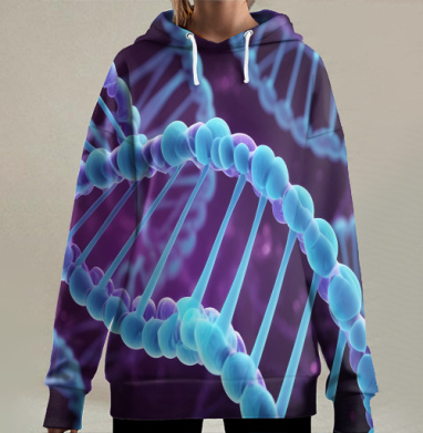 Структура двойной спирали молекулы ДНК, Hoodie Long Oversize 3D