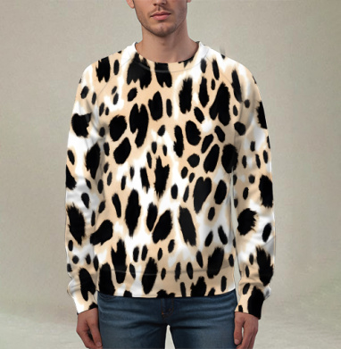 Beige leopard / Стильный леопардовый узор в бежевых тонах для декора интерьера, Свитшот мужской 3D
