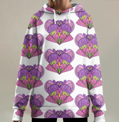 Большое сердце, Hoodie Long Oversize 3D