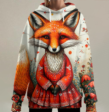 Лиса мезенская, Hoodie Long Oversize 3D