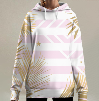 Розовое лето, Hoodie Long Oversize 3D