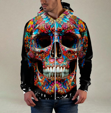Floral Skull - Цветочный мексиканский череп яркий красочный декор - Уютные принты