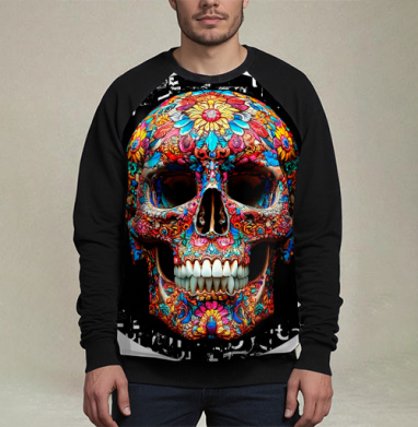 Floral Skull - Цветочный мексиканский череп яркий красочный декор - Уютные принты
