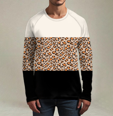 Элегантная леопардовая полоса / Elegant leopard stripe pattern, Футболка мужская лонгслив 3Д