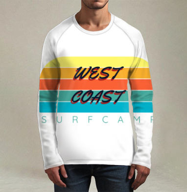 West Coast Surf Camp Летний Пляжный Отдых на Западном, Футболка мужская лонгслив 3Д
