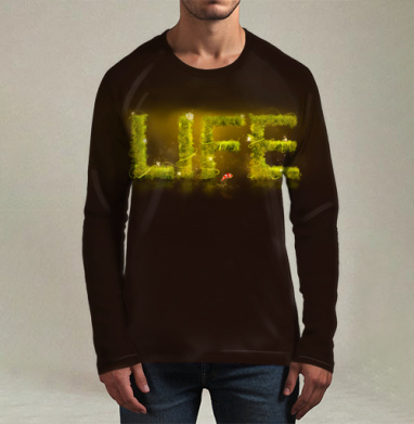 LIFE пробьется, Футболка мужская лонгслив 3Д