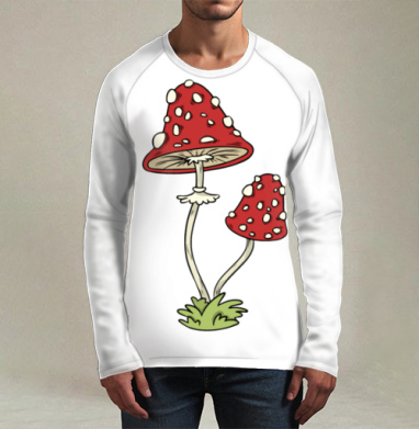 Mushrooms Грибочки, Футболка мужская лонгслив 3Д