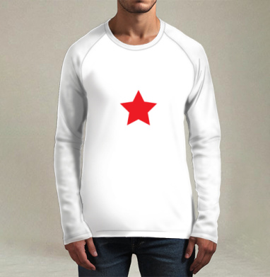 Red star / Красная звезда, Футболка мужская лонгслив 3Д