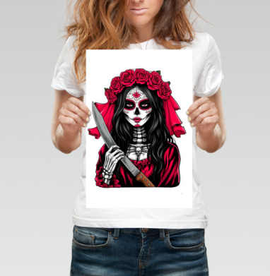 Мстительная невеста Santa Muerte с ножом - Печать постеров