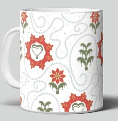 Heart Flower Pattern – Сердечный цветочный орнамент на черном фоне - Магазин футболок mastoidishka - Дизайнерские принты