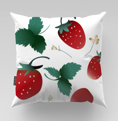 Fresh Red Sweet Berries Strawberry Garden – Садовая клубника, Подушка велюр плюшевая 45х45