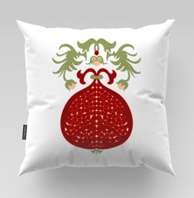 Royal Pomegranate Fruit Ornament / Королевский гранат декоративный элемент узора - Магазин футболок mastoidishka - Дизайнерские принты, Подушки