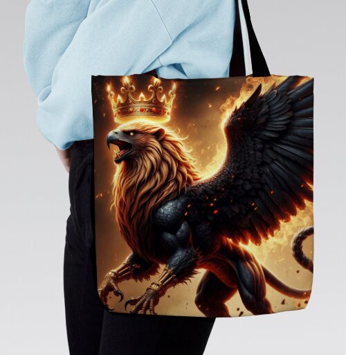 Golden Crowned Griffin – Золотой Королевский Грифон мифическое существо - Магазин футболок jestkrd