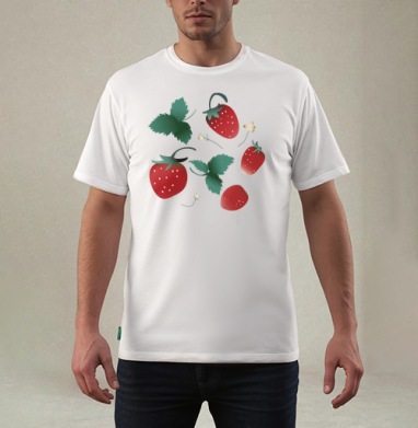 Fresh Red Sweet Berries Strawberry Garden – Садовая клубника, Футболка мужская REGULAR белая