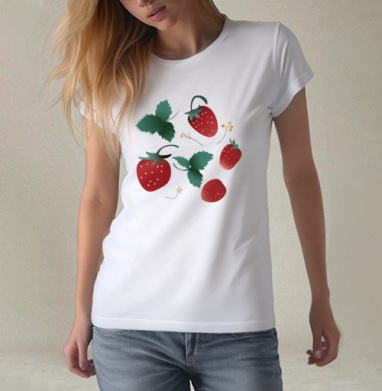 Fresh Red Sweet Berries Strawberry Garden – Садовая клубника, Футболка женская белая 180гр