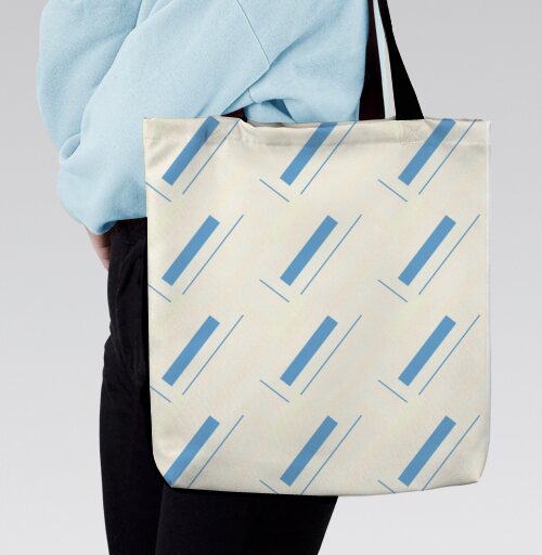 Blue Milk Pattern / Стильный голубой молочный паттерн пакеты молока, Сумка с ручкой и внутренним карманом на молнии