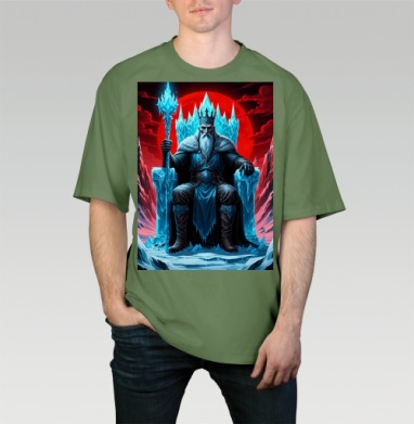 Powerful Eternal Ice King Sitting On Throne - Вечный Ледяной Король Трон - Магазин футболок jestkrd