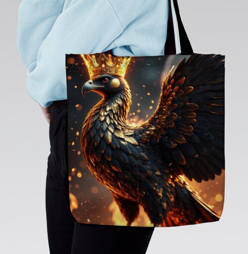 Phoenix King of Fire / Феникс король огня в золотой короне власть - Магазин футболок jestkrd