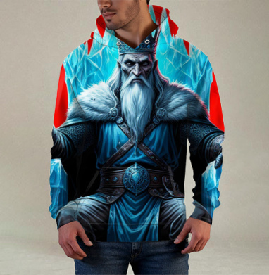 Powerful Eternal Ice King Sitting On Throne - Вечный Ледяной Король Трон - Магазин футболок jestkrd