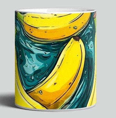 Refreshing Tropical Bananas in Water / Свежие желтые бананы в воде - Магазин футболок jestkrd